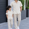 Dad & Son Premium Ivory Cream Poplin Cotton Casual Shirt