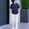 Kids Premium Navy Blue Poplin Cotton Casual Shirt