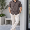 Men's Premium Coffee Brown Poplin Cotton Casual Shirt