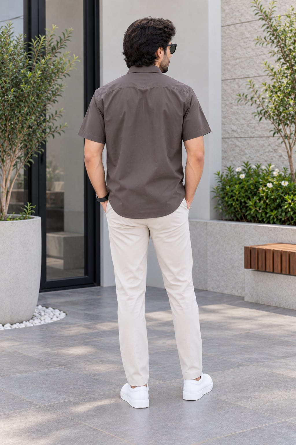 Men's Premium Coffee Brown Poplin Cotton Casual Shirt
