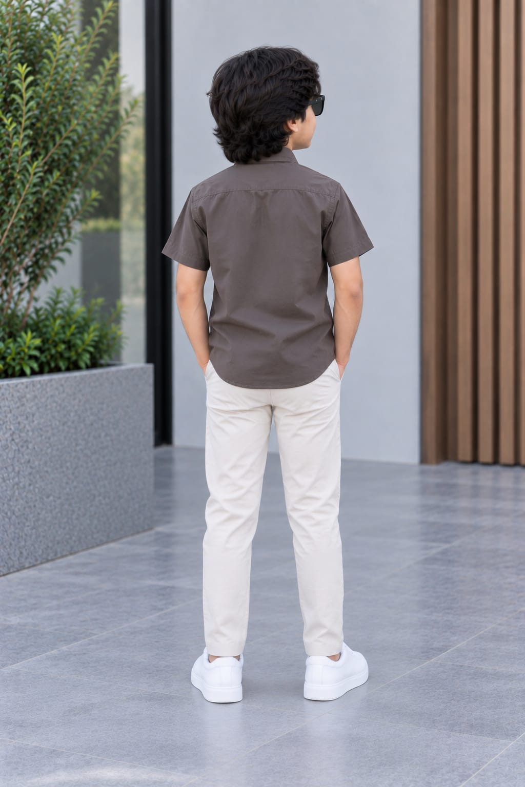 Kids Premium Grey Poplin Cotton Casual Shirt