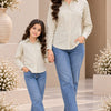 Mom & Daughter Outfit Beige Solid Cotton Shirt