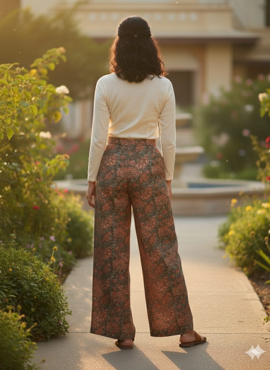 Elegant Chanderi Silk Trousers for Women