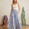 Elegant White Floral Printed Cotton Flared Palazzo Pants with Smocked Waist