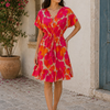 Women’s Sunset Bloom Printed Smocked Waist Dress