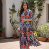 Women’s Multicolor Ikat Print Cotton Kurta with Flared Skirt