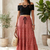 Women’s Boho Printed Cotton Tiered Skirt