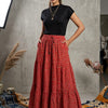 Women’s Red Paisley Printed Cotton Tiered Maxi Skirt